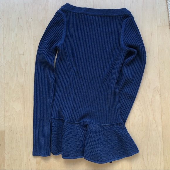 Tory Burch heather blue ribbed sweater - Picture 3 of 6